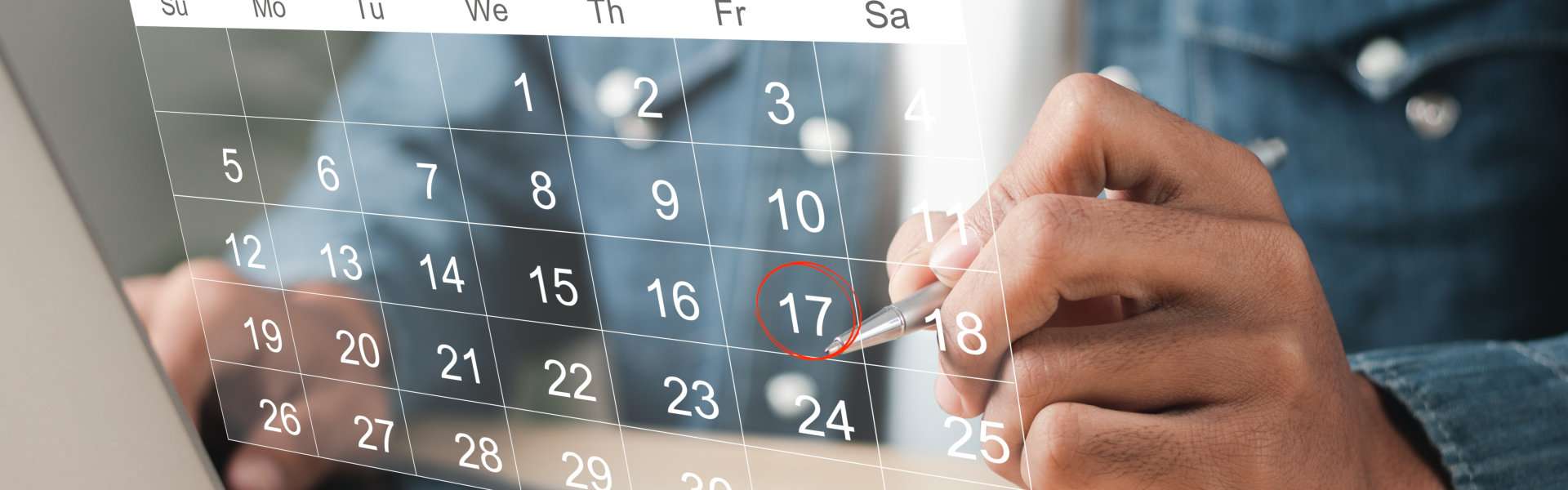 a man marked a modern calendar